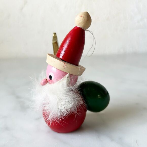 Vintage Steinbach Christmas Ornament Wooden Santa Gold Scepter Made in Germany - Picture 4 of 7